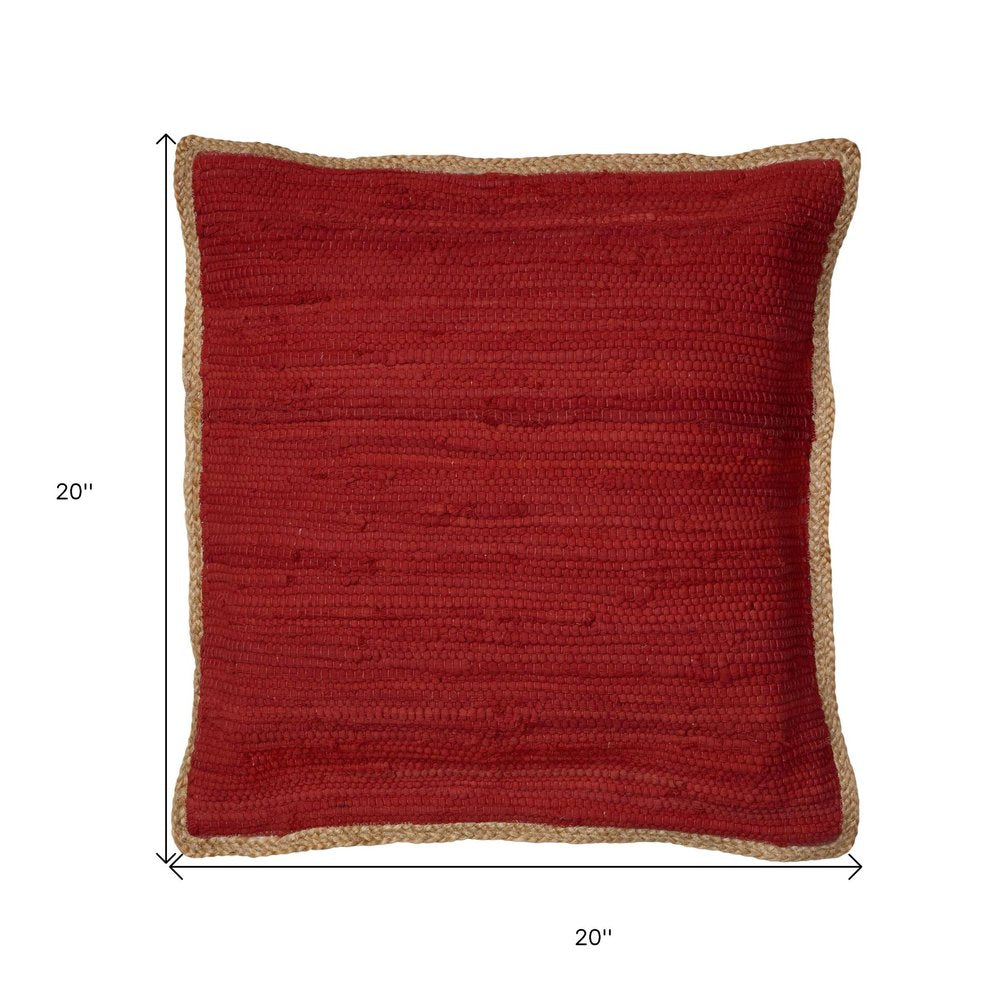 20" Red Cotton Throw Pillow HomeRoots