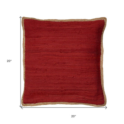 20" Red Cotton Throw Pillow HomeRoots