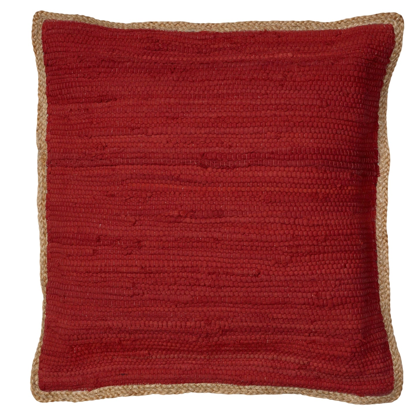 20" x 20" Red 100% Cotton Zippered Pillow FurniFindUSA