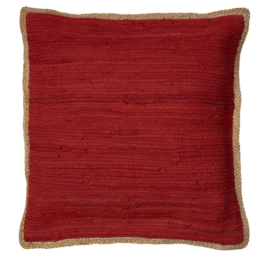 20" x 20" Red 100% Cotton Zippered Pillow FurniFindUSA