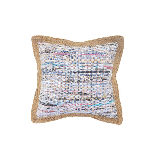 20" X 20" Tan Pastel Blue And Pastel Yellow 100% Cotton Geometric Zippered Pillow FurniFindUSA