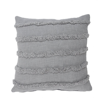 20" X 20" Gray 100% Cotton Zippered Pillow 4.0" (L) x 20.0" (W) x 20.0" (H) FurniFindUSA