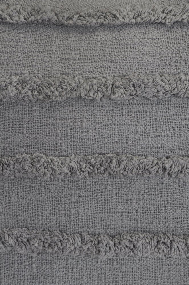 20" X 20" Gray 100% Cotton Zippered Pillow HomeRoots