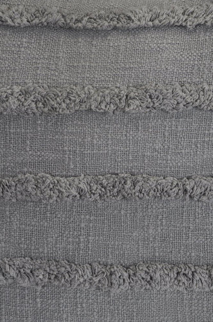 20" X 20" Gray 100% Cotton Zippered Pillow HomeRoots