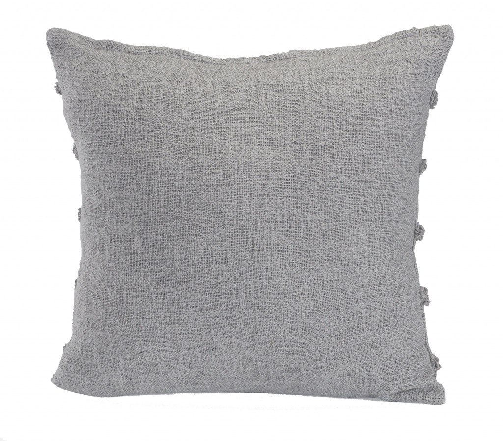 20" X 20" Gray 100% Cotton Zippered Pillow 4.0" (L) x 20.0" (W) x 20.0" (H) FurniFindUSA