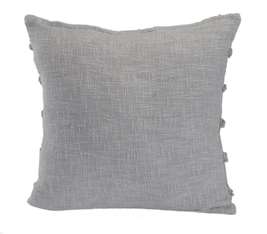 20" X 20" Gray 100% Cotton Zippered Pillow 4.0" (L) x 20.0" (W) x 20.0" (H) FurniFindUSA