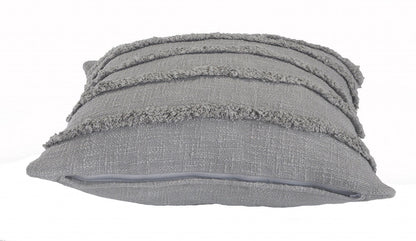 20" X 20" Gray 100% Cotton Zippered Pillow 4.0" (L) x 20.0" (W) x 20.0" (H) FurniFindUSA