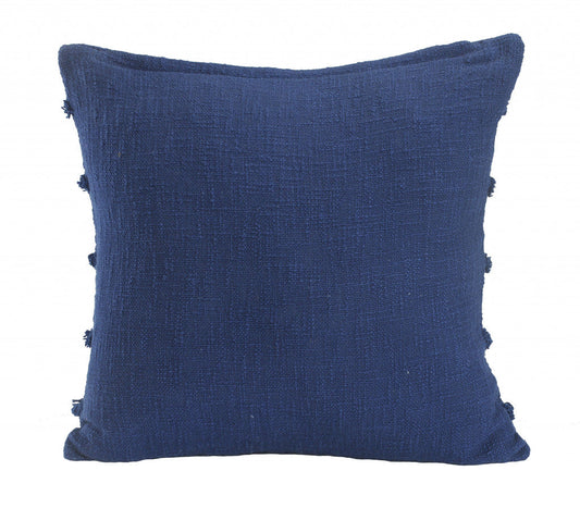 20" X 20" Deep Blue 100% Cotton Zippered Pillow FurniFindUSA