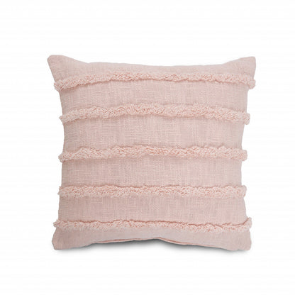 20" X 20" Pearl Blush And Peach 100% Cotton Zippered Pillow FurniFindUSA