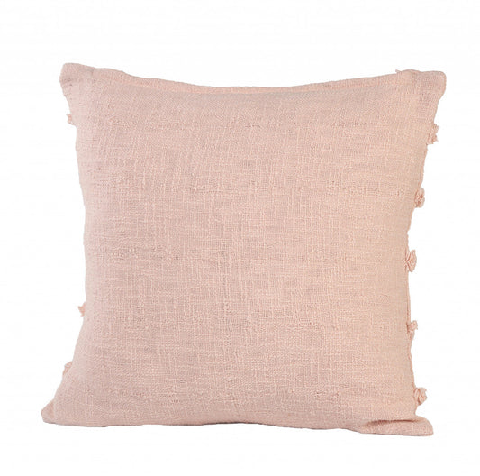 20" X 20" Pearl Blush And Peach 100% Cotton Zippered Pillow FurniFindUSA