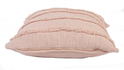 20" X 20" Pearl Blush And Peach 100% Cotton Zippered Pillow FurniFindUSA