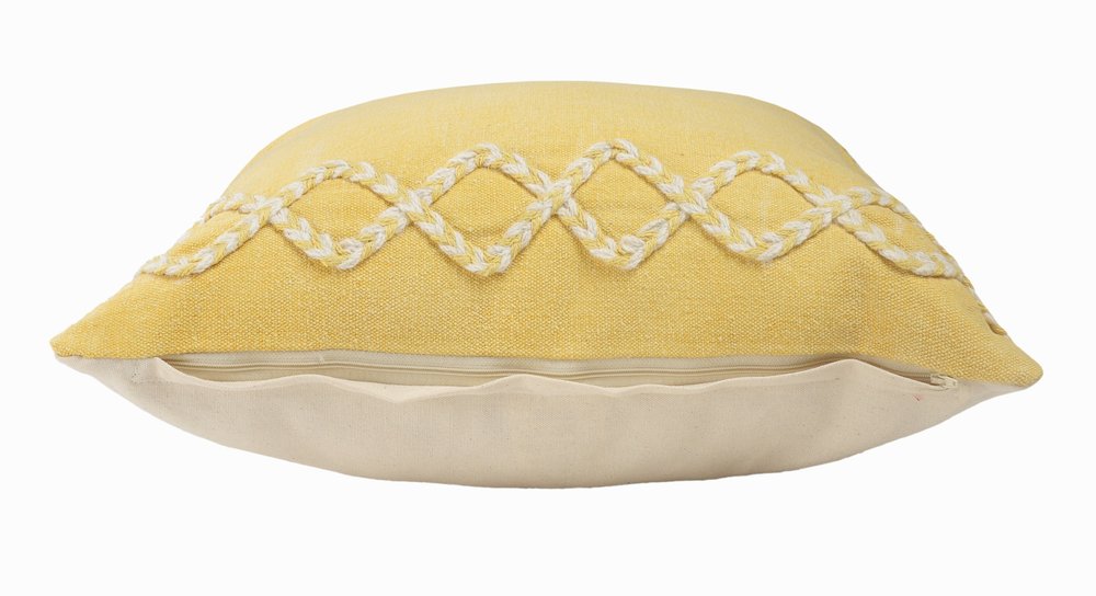 20" Yellow and White Throw Pillow HomeRoots