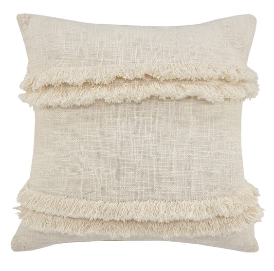 20" X 20" Cream 100% Cotton Zippered Pillow FurniFindUSA