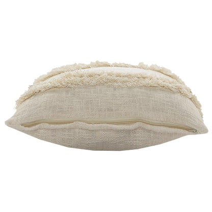 20" X 20" Cream 100% Cotton Zippered Pillow FurniFindUSA