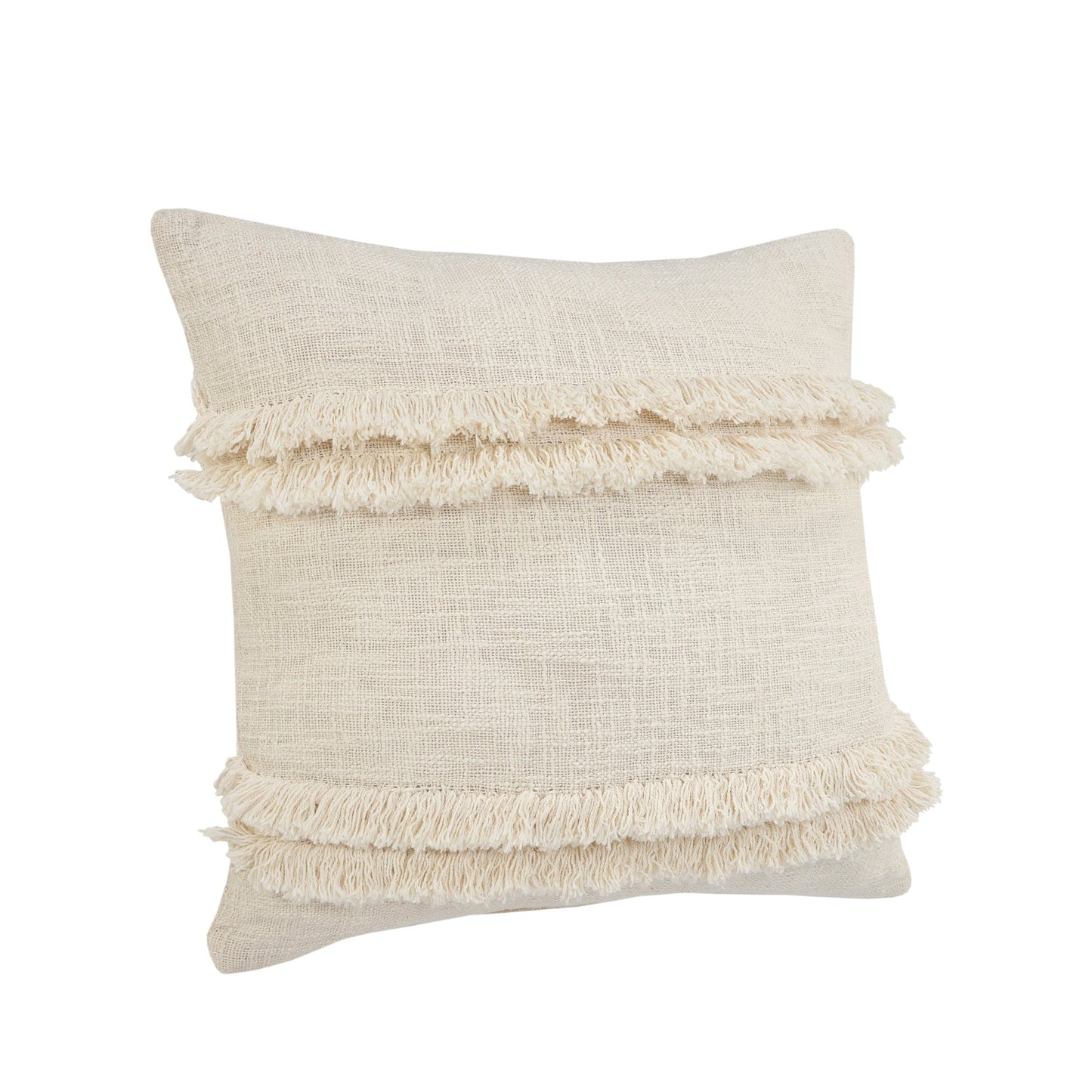 20" X 20" Cream 100% Cotton Zippered Pillow FurniFindUSA