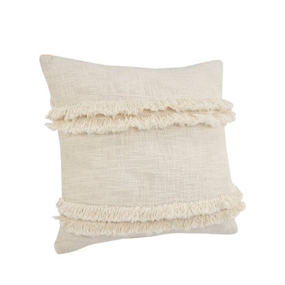 20" X 20" Cream 100% Cotton Zippered Pillow FurniFindUSA