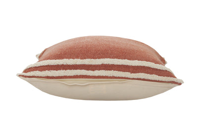 20" X 20" Cinnamon And White 100% Cotton Striped Zippered Pillow FurniFindUSA