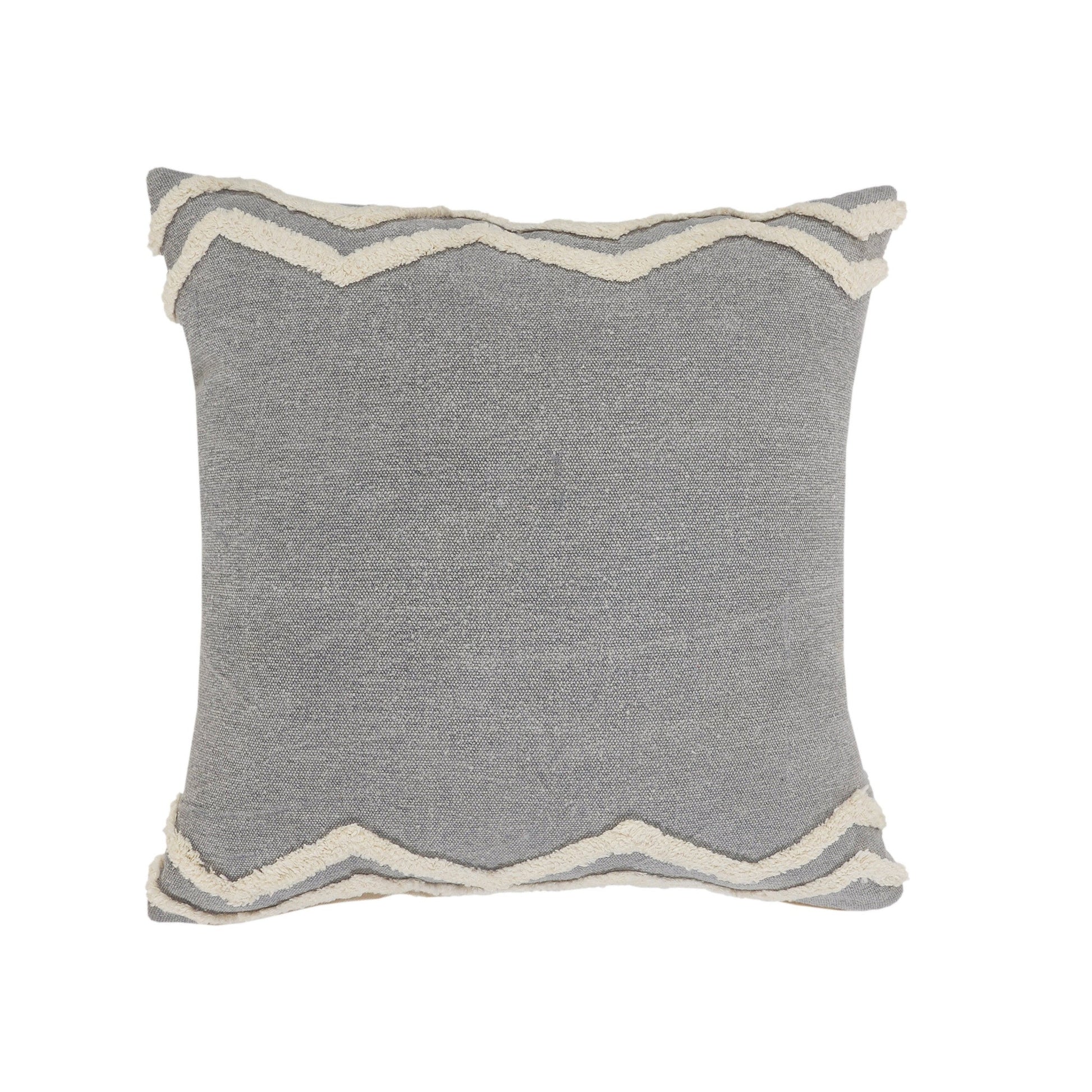 20" X 20" Light Gray Micro Chip Gray And White 100% Cotton Chevron Zippered Pillow FurniFindUSA