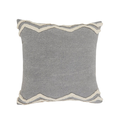 20" X 20" Light Gray Micro Chip Gray And White 100% Cotton Chevron Zippered Pillow FurniFindUSA