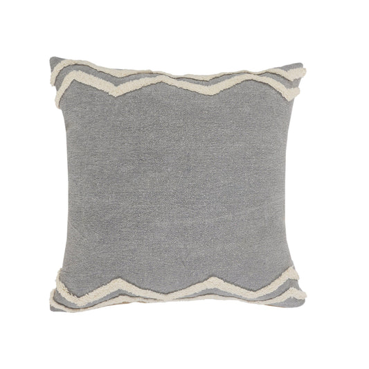 20" X 20" Light Gray Micro Chip Gray And White 100% Cotton Chevron Zippered Pillow FurniFindUSA