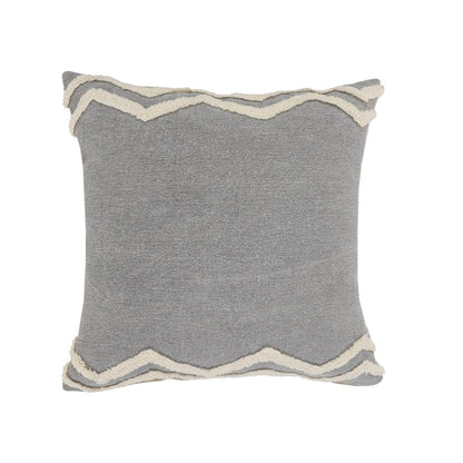 20" X 20" Light Gray Micro Chip Gray And White 100% Cotton Chevron Zippered Pillow HomeRoots