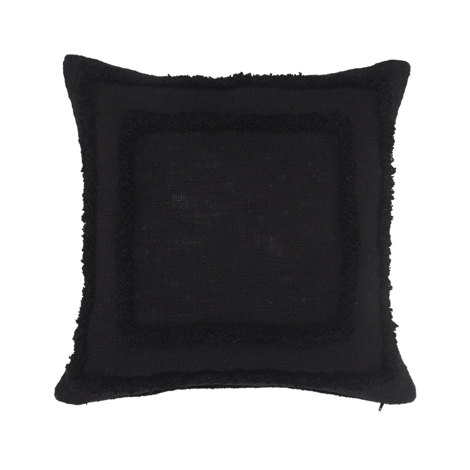 20" X 20" Black 100% Cotton Geometric Zippered Pillow FurniFindUSA