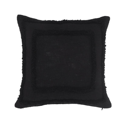 20" X 20" Black 100% Cotton Geometric Zippered Pillow FurniFindUSA