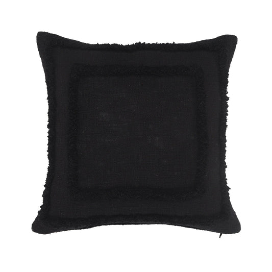 20" X 20" Black 100% Cotton Geometric Zippered Pillow FurniFindUSA