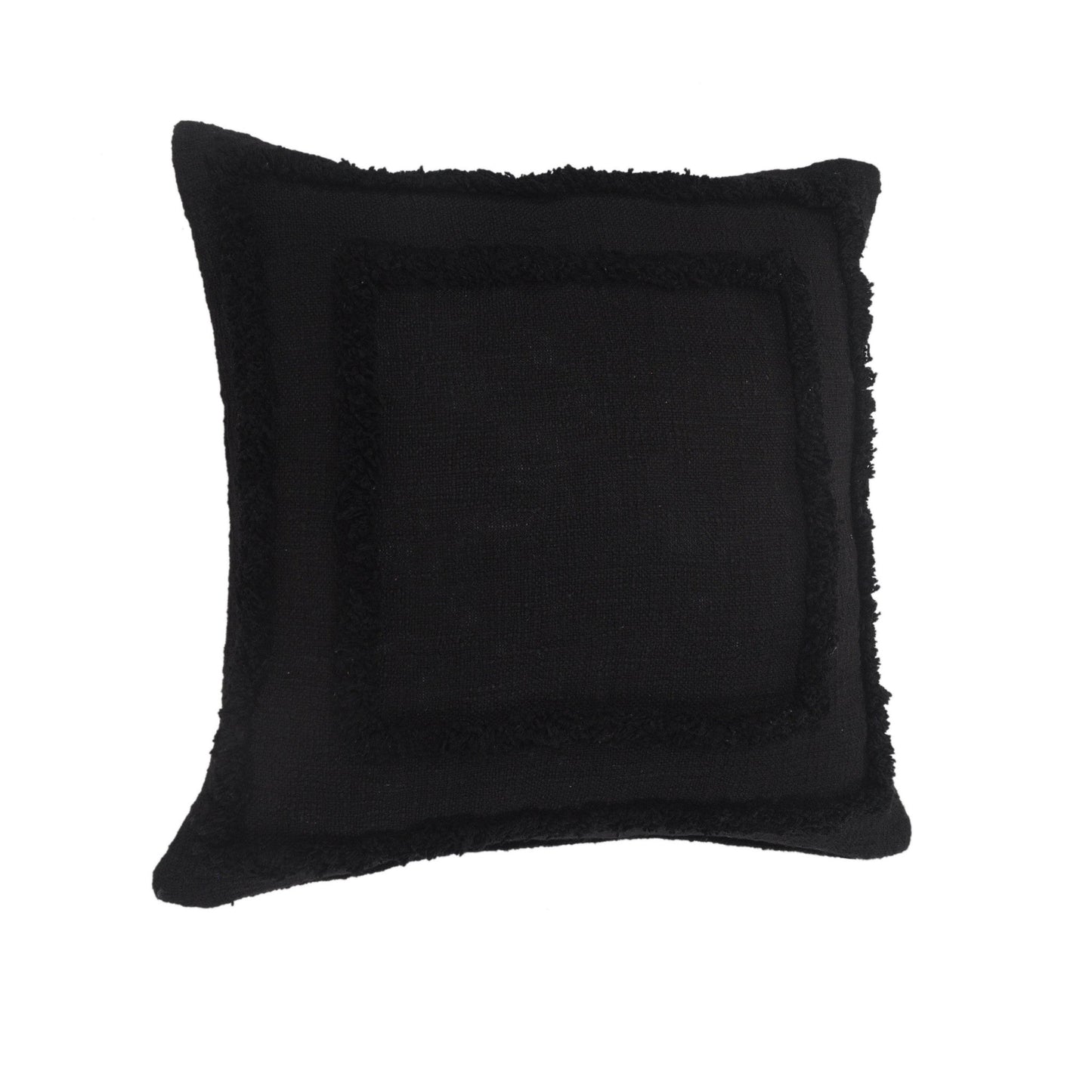 20" X 20" Black 100% Cotton Geometric Zippered Pillow FurniFindUSA