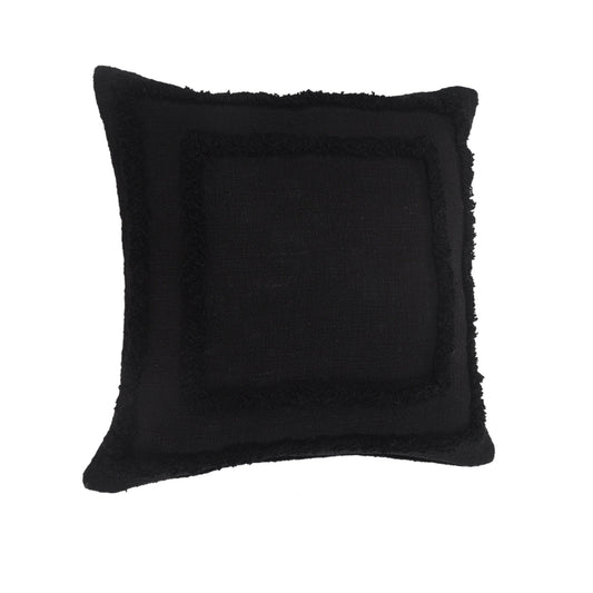 20" X 20" Black 100% Cotton Geometric Zippered Pillow FurniFindUSA