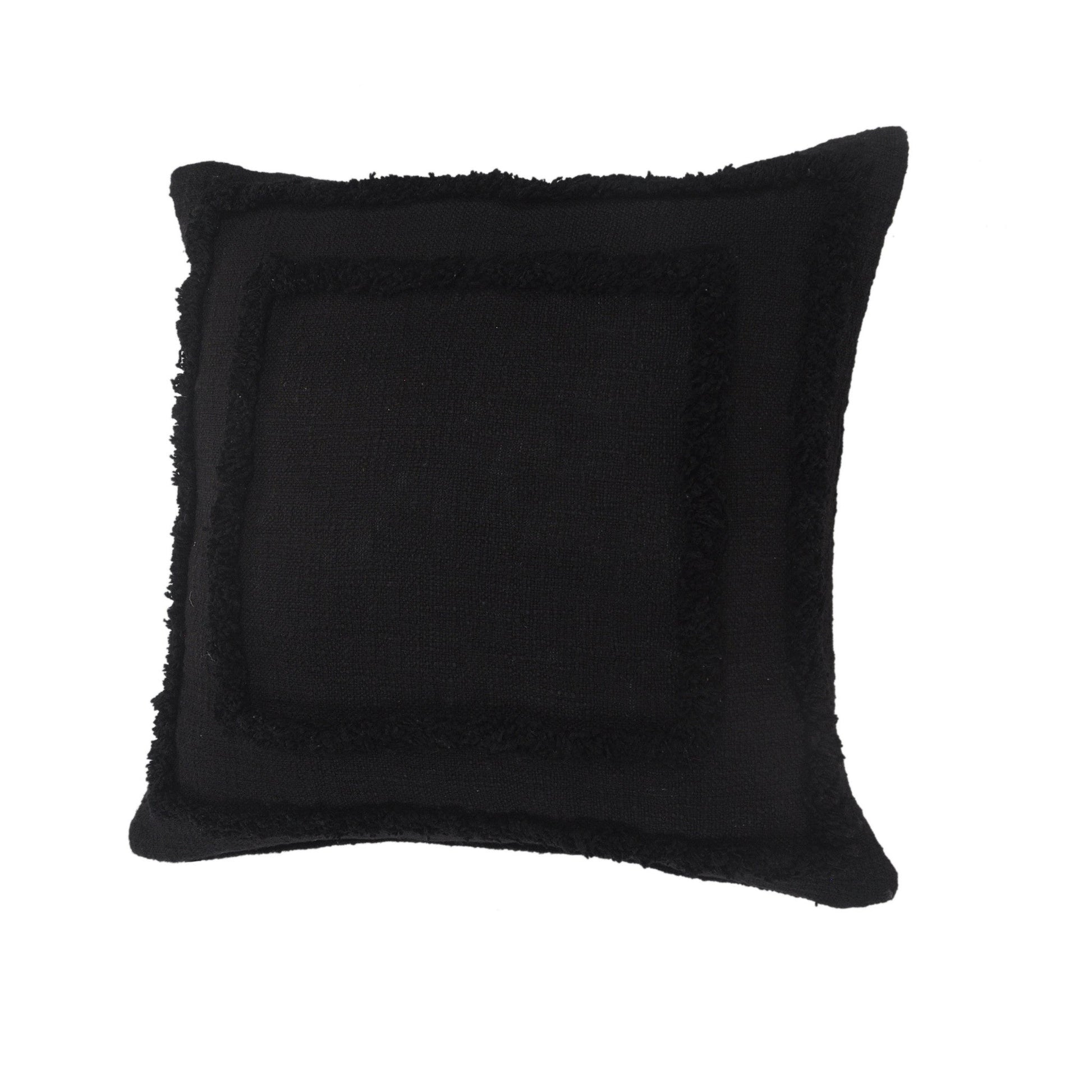 20" X 20" Black 100% Cotton Geometric Zippered Pillow FurniFindUSA