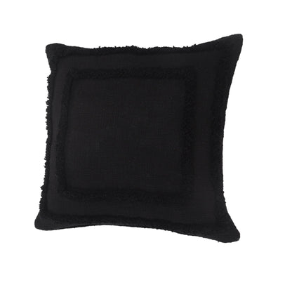 20" X 20" Black 100% Cotton Geometric Zippered Pillow FurniFindUSA