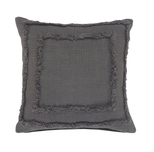 20" Gray Cotton Throw Pillow