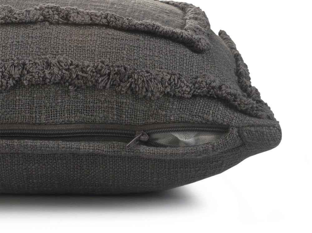 20" Gray Cotton Throw Pillow — view 3