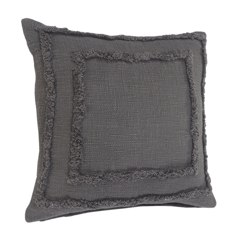 20" Gray Cotton Throw Pillow — view 4