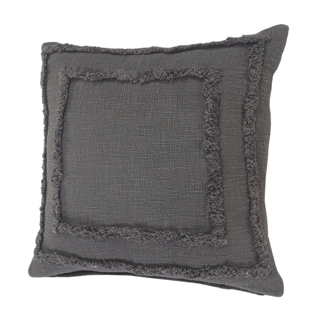 20" Gray Cotton Throw Pillow