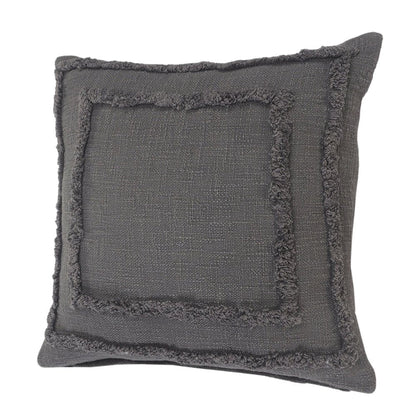 20" Gray Cotton Throw Pillow