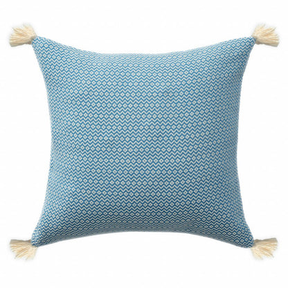 18" X 18" Light Blue 100% Cotton Geometric Zippered Pillow HomeRoots