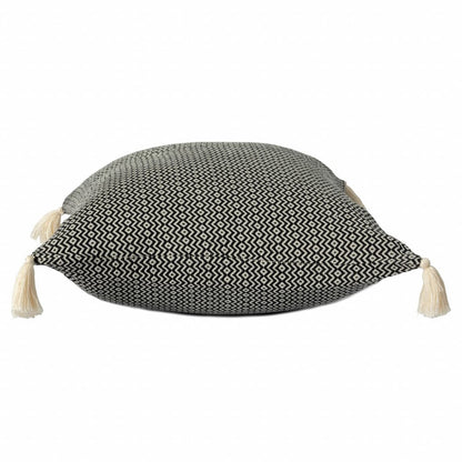 18" X 18" Black 100% Cotton Geometric Zippered Pillow HomeRoots