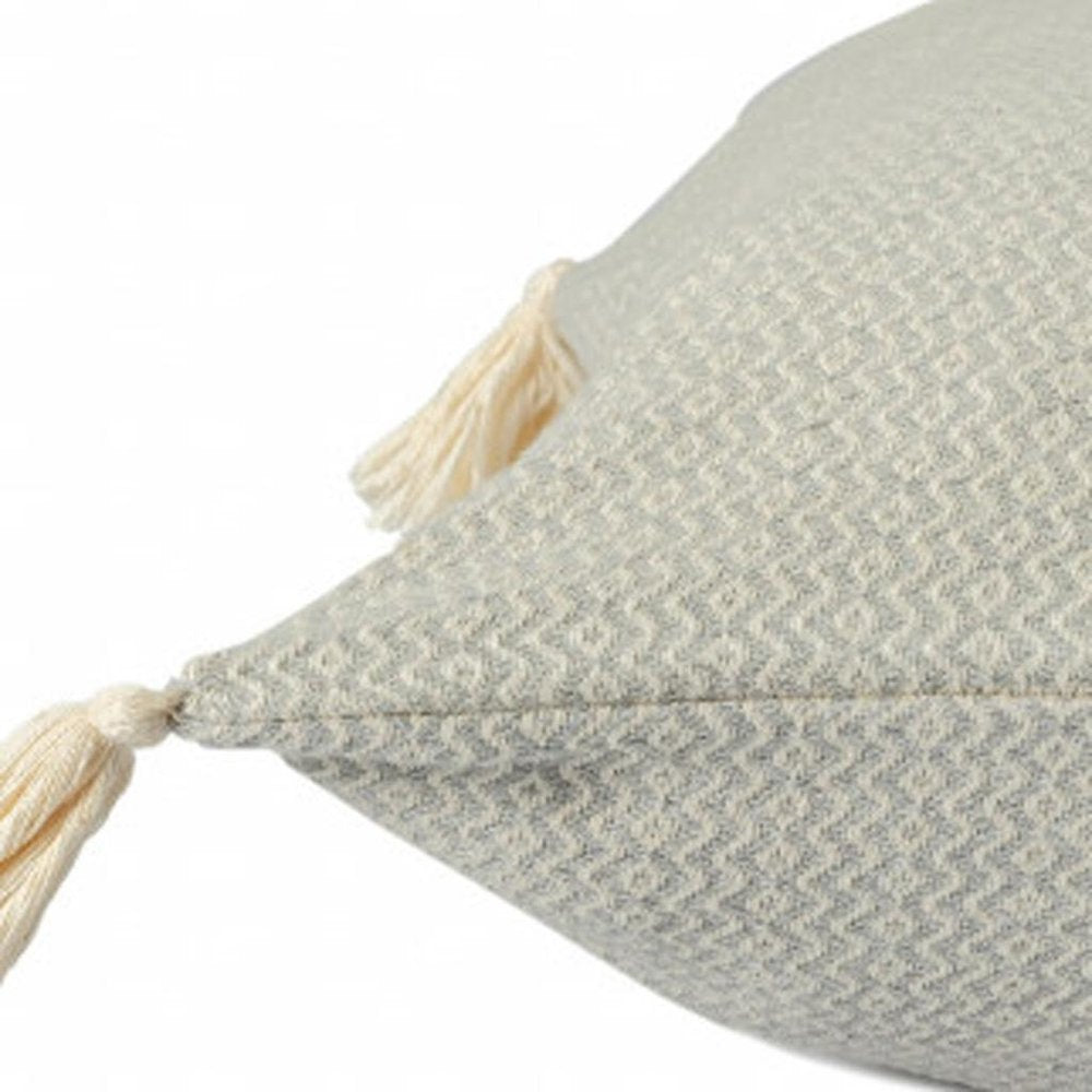18" X 18" Light Gray 100% Cotton Geometric Zippered Pillow HomeRoots
