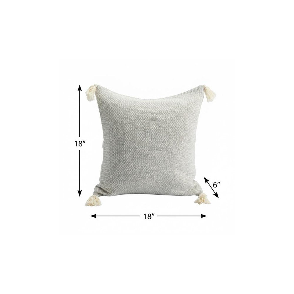 18" X 18" Light Gray 100% Cotton Geometric Zippered Pillow HomeRoots