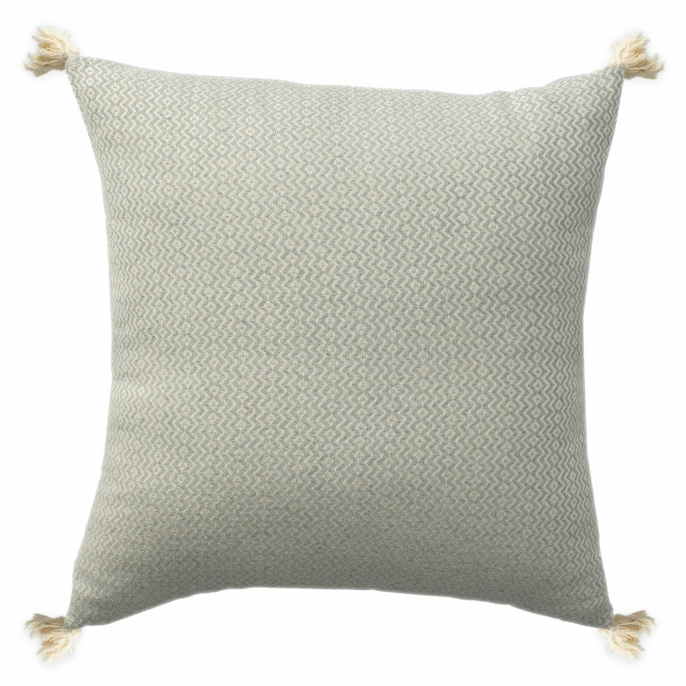 18" X 18" Light Gray 100% Cotton Geometric Zippered Pillow HomeRoots