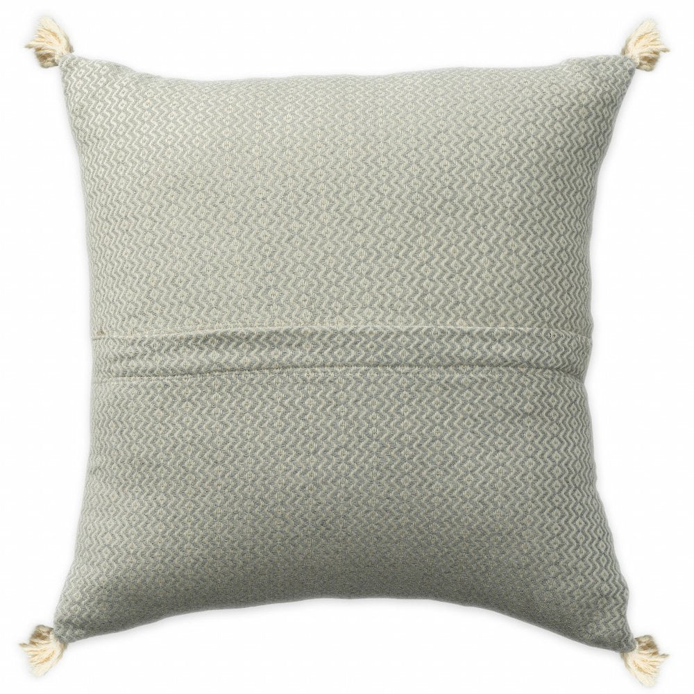 18" X 18" Light Gray 100% Cotton Geometric Zippered Pillow — view 5