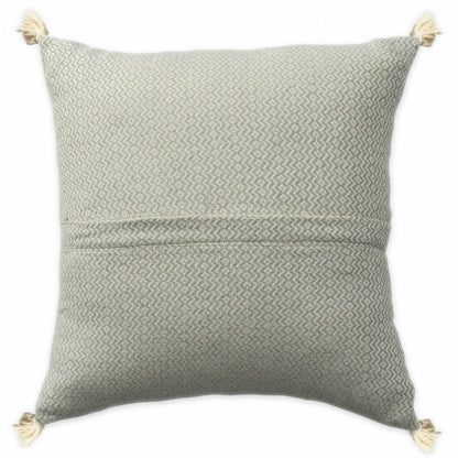 18" X 18" Light Gray 100% Cotton Geometric Zippered Pillow HomeRoots