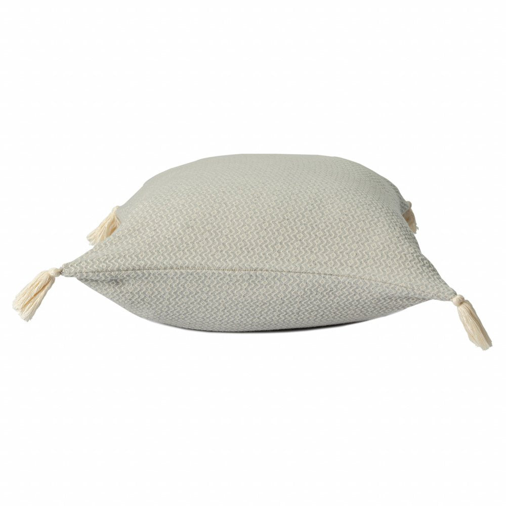18" X 18" Light Gray 100% Cotton Geometric Zippered Pillow — view 4