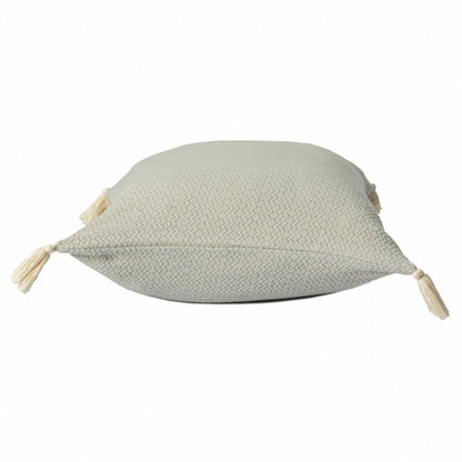 18" X 18" Light Gray 100% Cotton Geometric Zippered Pillow HomeRoots