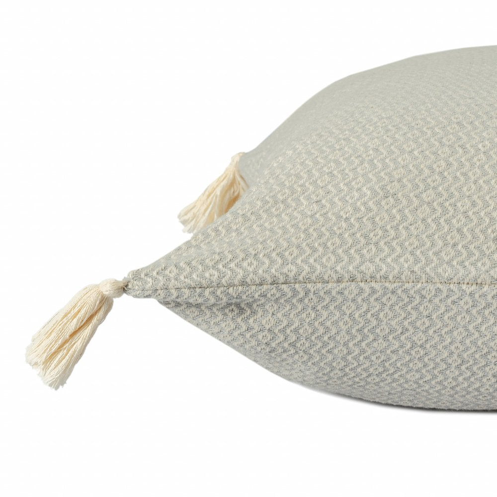 18" X 18" Light Gray 100% Cotton Geometric Zippered Pillow — view 8
