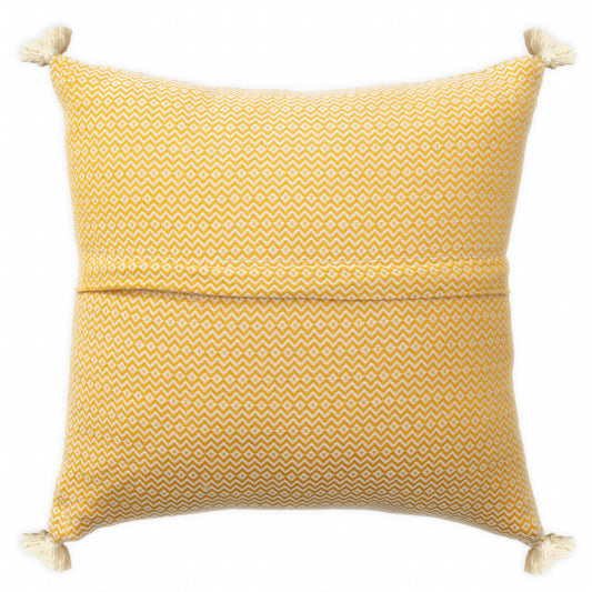 18" X 18" Mustard 100% Cotton Geometric Zippered Pillow FurniFindUSA