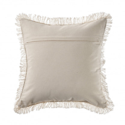 18" X 18" Navy Blue And Ivory 100% Cotton Coastal Zippered Pillow FurniFindUSA