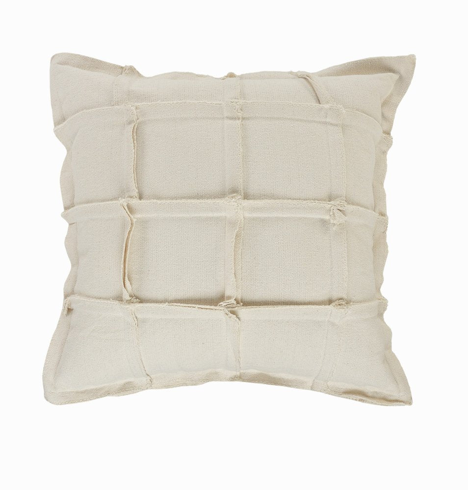 20" Beige Cotton Throw Pillow — view 1